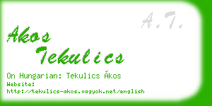 akos tekulics business card